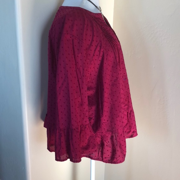 REDUCED! Beautiful Plus Size Burgundy Gap Blouse - Picture 2 of 5